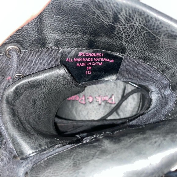 Distressed lace up combat boots - Picture 5 of 6